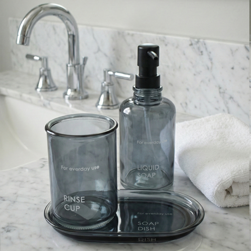 طقم إكسسوارات حوض مطبخ/حمّام زجاجي