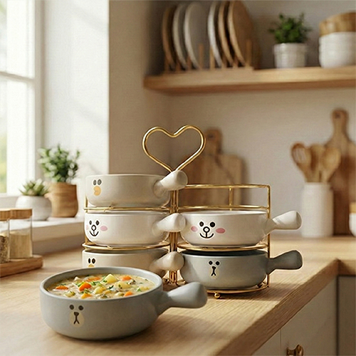 طقم مج شوربه بحامل قلب 